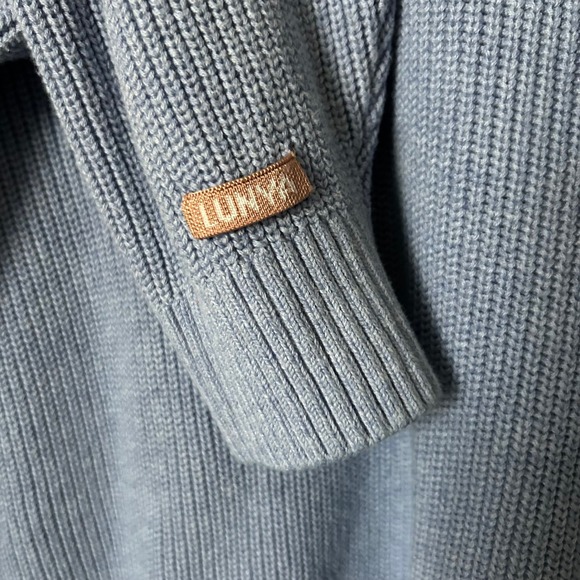 Lunya Cozy Cotton Silk Crew Neck Pullover Sweater Daybreak Blue Heather Sz L/XL - Picture 4 of 6